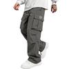 Men's Linen Casual Drawstring Straight Leg Pants with Multi-Pockets Breathable Lightweight for Summer Outdoor Daily Wear
