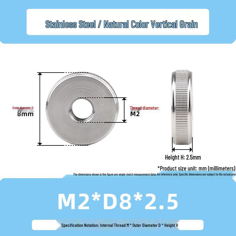 Stainless Steel M3/M6/M10 High-Strength Knurled Nut