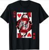 Queen of Hearts Black TShirt Retro Playing Cards Print Womens ShortSleeved Daily Wear Casual Loose Fit Basic Crew Neck Top