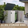 Outdoor Wooden Style Trash Can Rubbish Bin Storage Shed with Lid