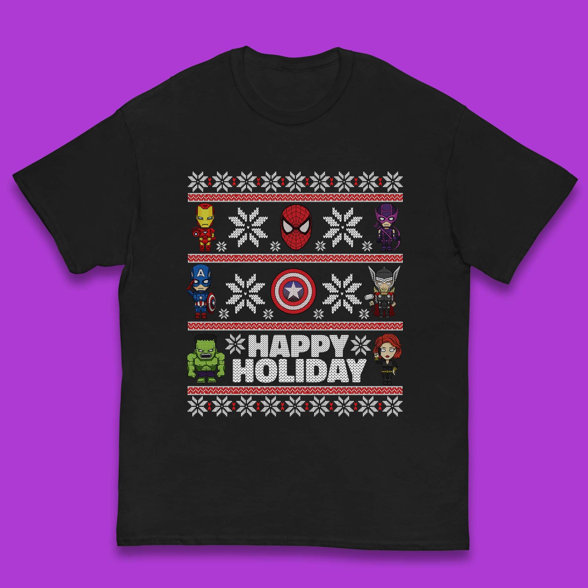 Avengers Superheroes Christmas Kids T-Shirt 120