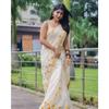 Linen with Silver Jari Border Saree