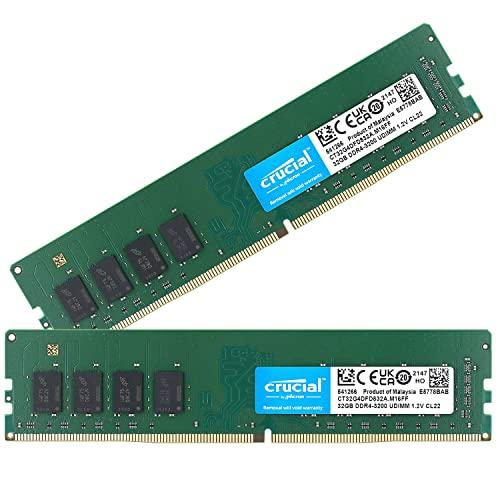 

Crucial Desktop Memory PC4-25600 (DDR4-3200) 64GB (32GB x 2) UDIMM CT32G4DFD832A [Parallel Import]