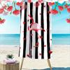 Pink Flamingo Heart Stripes A must-have beach towel for beach travel