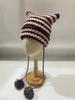 Japanese Little Devil Striped Hairball Knitted Wool Hat Children Autumn And Winter Cat Ears Cute Funny Pullover Hat