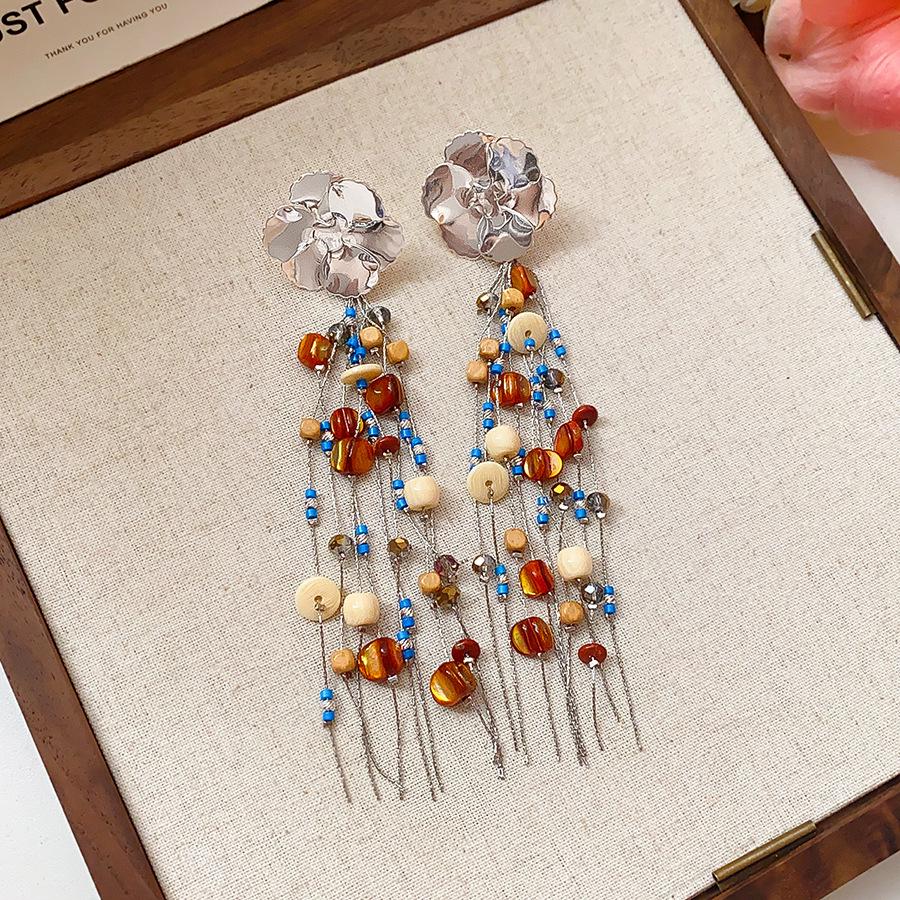 Silver Needle Geometric Irregular Resin Y2K Earrings - Retro Stud Ear Accessories for Women