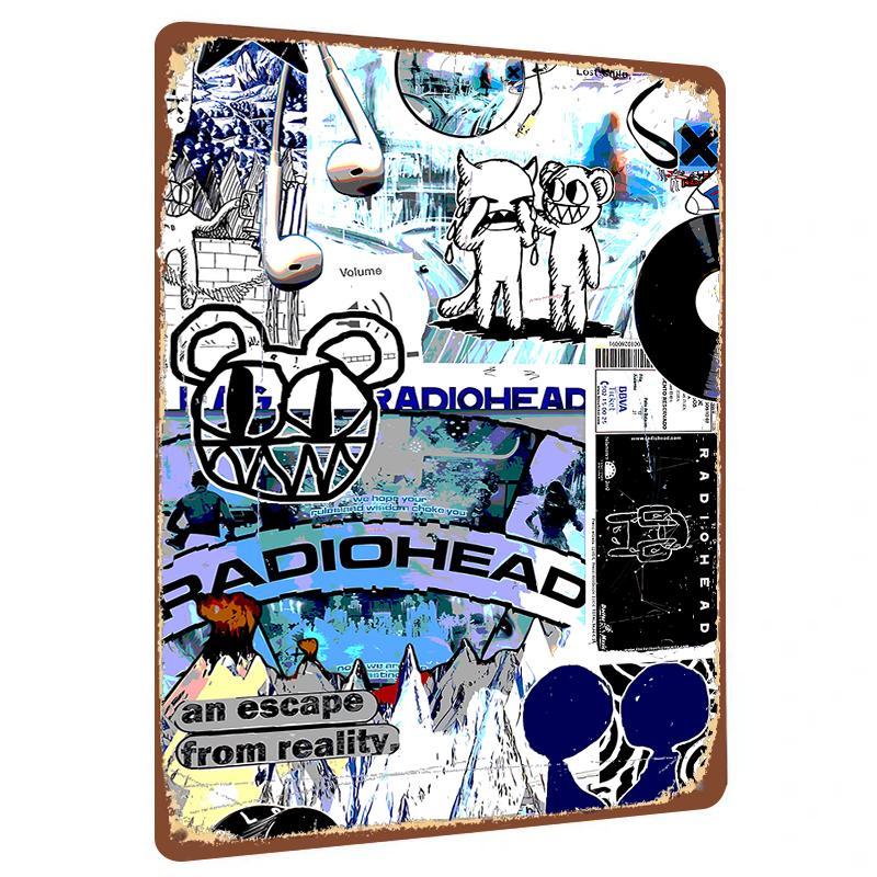 

Radiohead Inspired Abstract Art Metal Wall Decor Modern Urban Music Poster Custom Iron Painting 20x30cm（7.8x11.8inch）