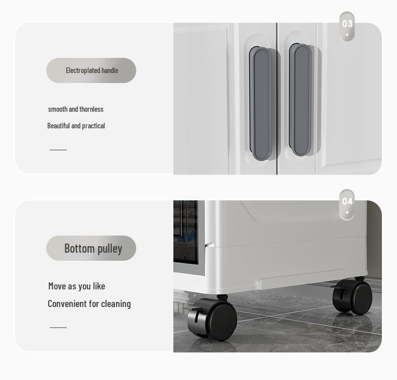 Foldable Plastic Storage Cabinet: Flip-Top Wardrobe Organizer for Clothes and Medicine