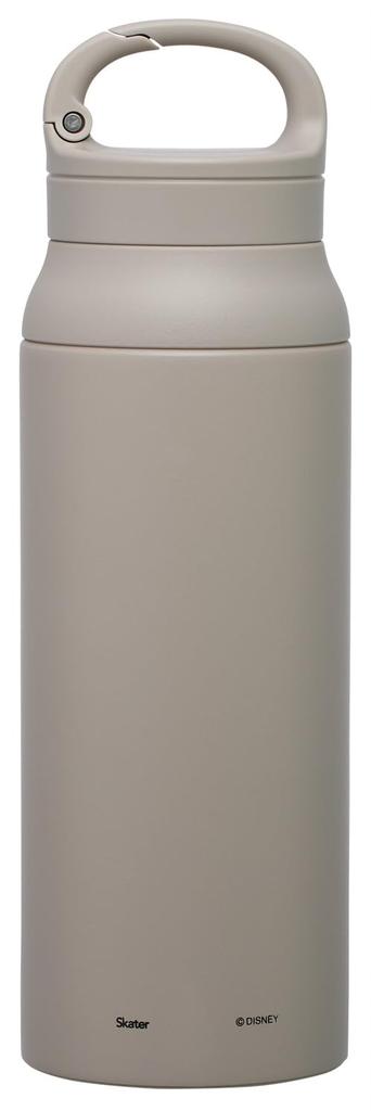 Skater STBC6-A Stainless Steel Water Bottle with Carabiner Handle, Insulated and Cold Water Bottle, 600ml, Double-Layered Vacuum Shield, Disney Mickey