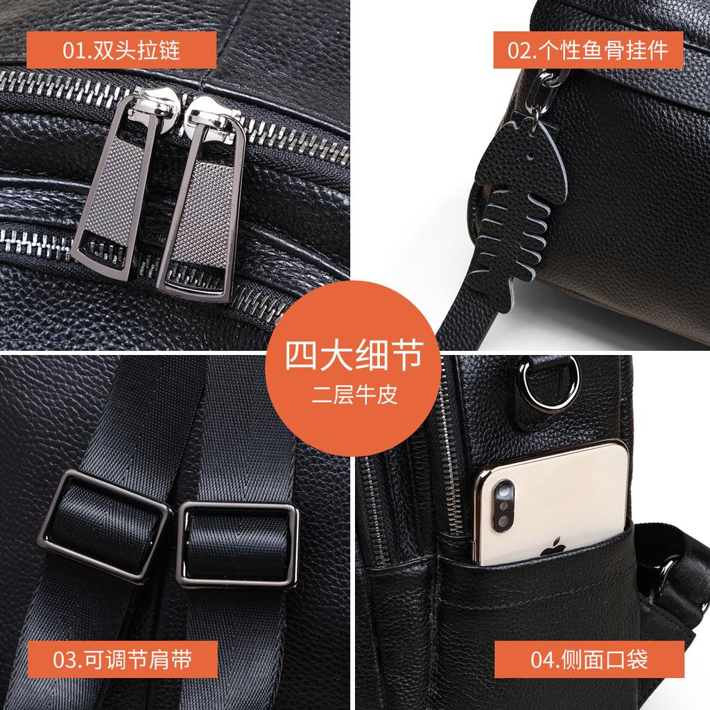 Backpack for Women 2025 New Trendy Fashion Backpack for Women Autumn Large Capacity Versatile Travel Genuine Leather School Bag Bag