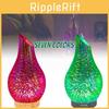 Creative 3d Glass Wood Grain Ultrasonic Cool Mist Humidifier Home Use 7 Color Night Light Essential Oil Diffuser Vase Shape
