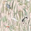 Green Plant Egret Theme Peel And Sticks Wallpaper,Self-adhesive Wallpaper For Bathroom Wall Decoration,Waterproof,Easy To Paste