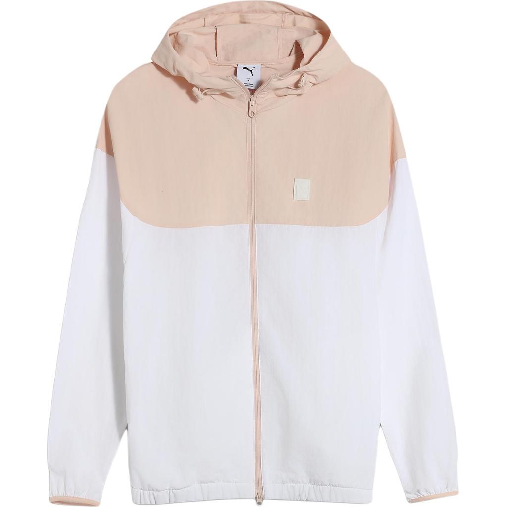 Puma Basic Series Fashion Versatile Skin-Friendly Soft Hooded Logo Jacket Women Jacket White 689298-02