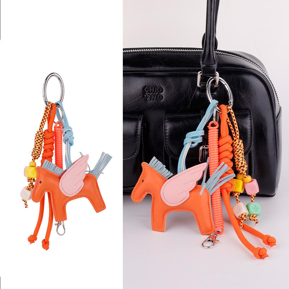 Exquisite Pegasus Handmade Keychain: Angel Pony Pendant & Car Accessory, Cute Bag Charm