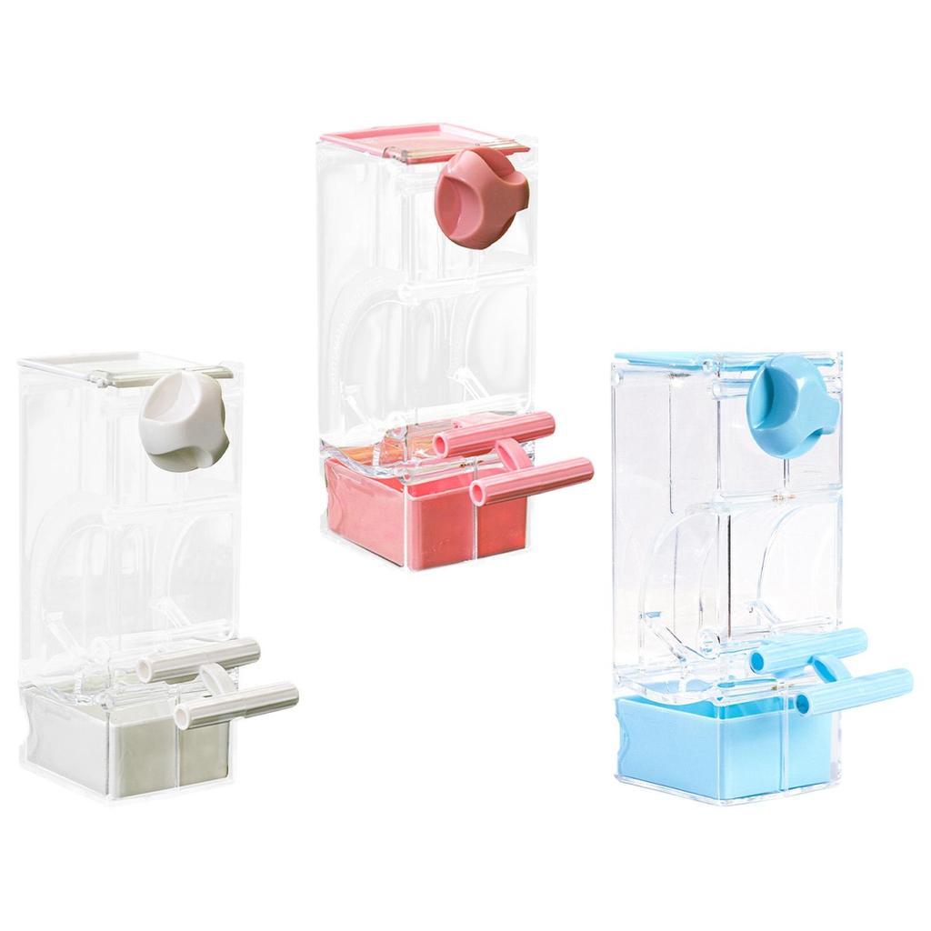 Automatic Bird Feeder Food Container Transparent Feeding Station Parakeet Treats Seed Container for Canary Budgies Finch Birds