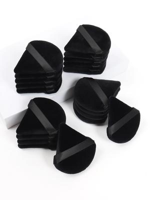 Black Velvet Triangle Makeup Sponge - Dual Use for Foundation/Powder | Hypoallergenic Travel Essential