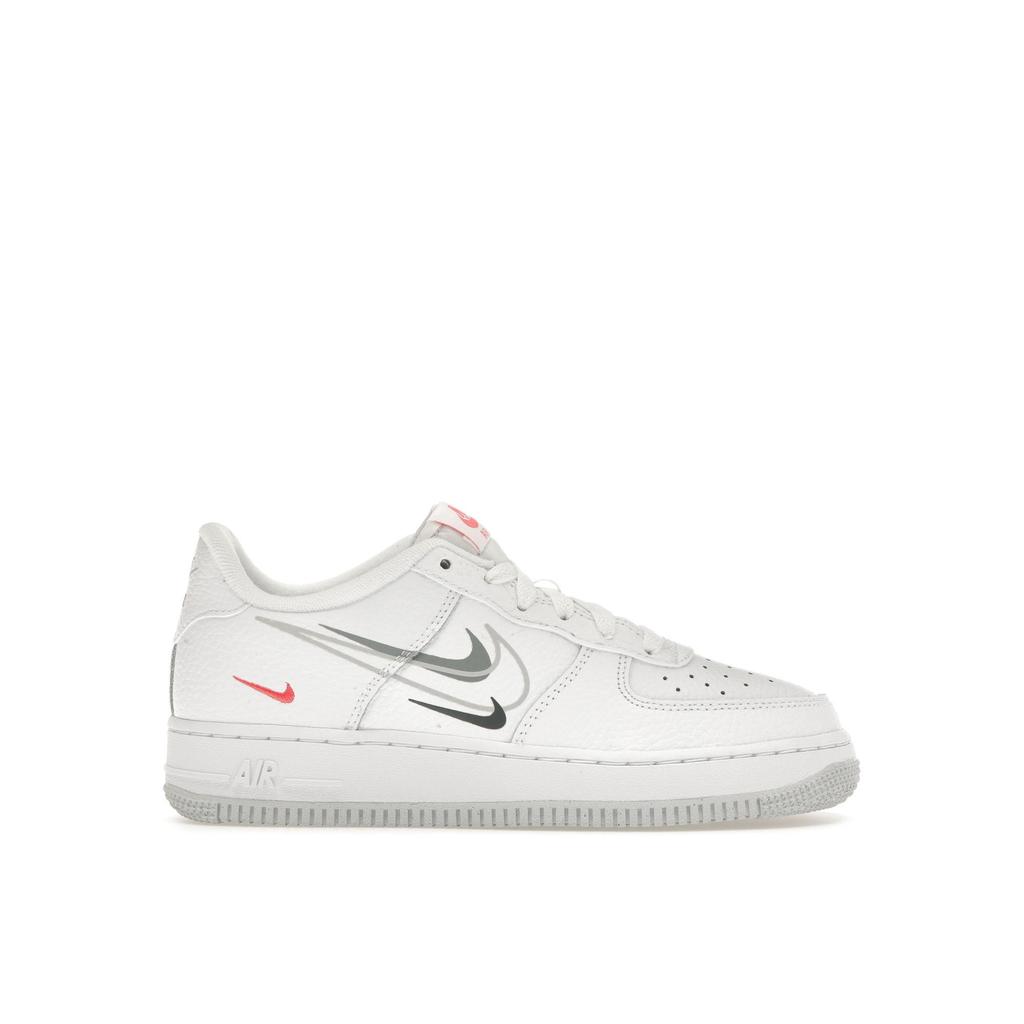 Nike Air Force 1 Low GS Multi-Swoosh Kids Sneakers White Particle-Grey Photon-Dust DO6486-100
