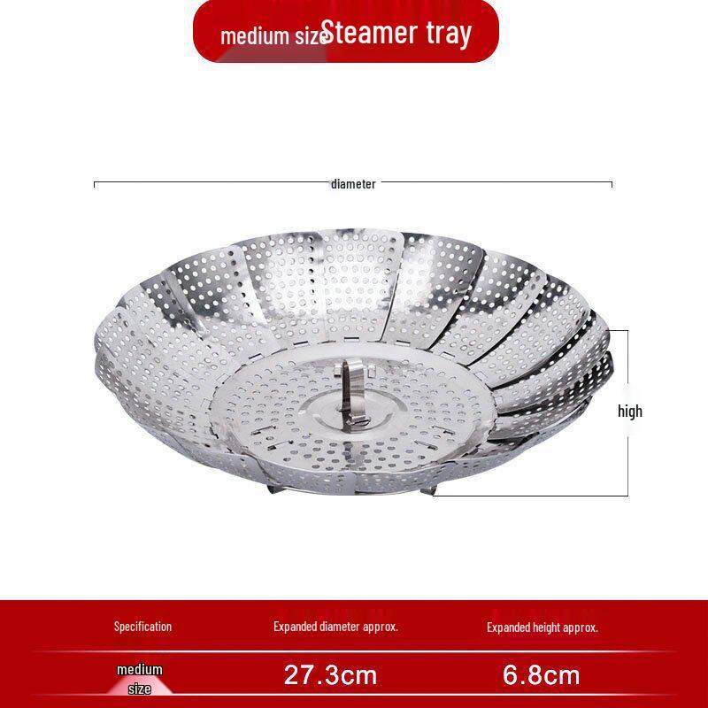 Stainless Steel Multifunctional Telescopic Steamer and Egg Rack