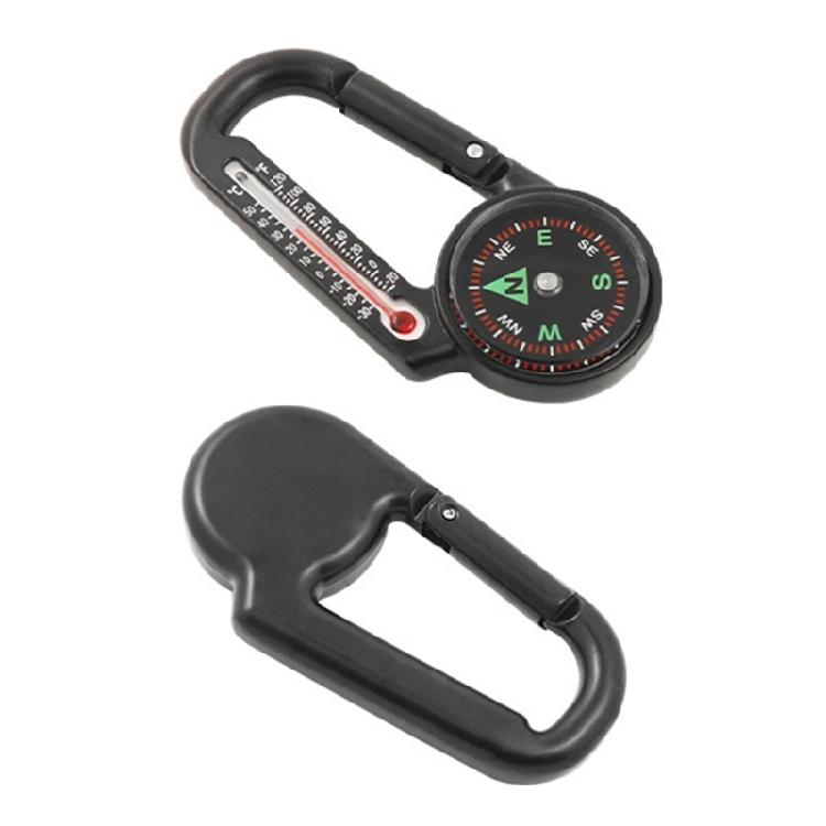 Mini Compasses Thermometers Keychain Pocket Size Snap Hook Compasses Carabiner for Camping Hiking Backpacking, Survival
