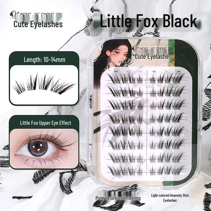 Adhesive-Free Qingqiu Tuoshan Fox Eyelashes: Thick, Natural Black-Brown Chinese Style
