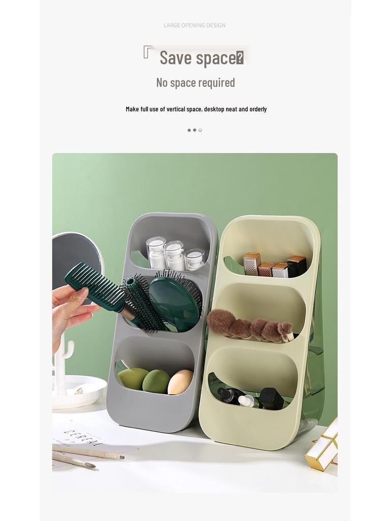 Ins Style Luxury Cosmetics Organizer: Desktop Makeup & Lipstick Holder with Brush Storage.