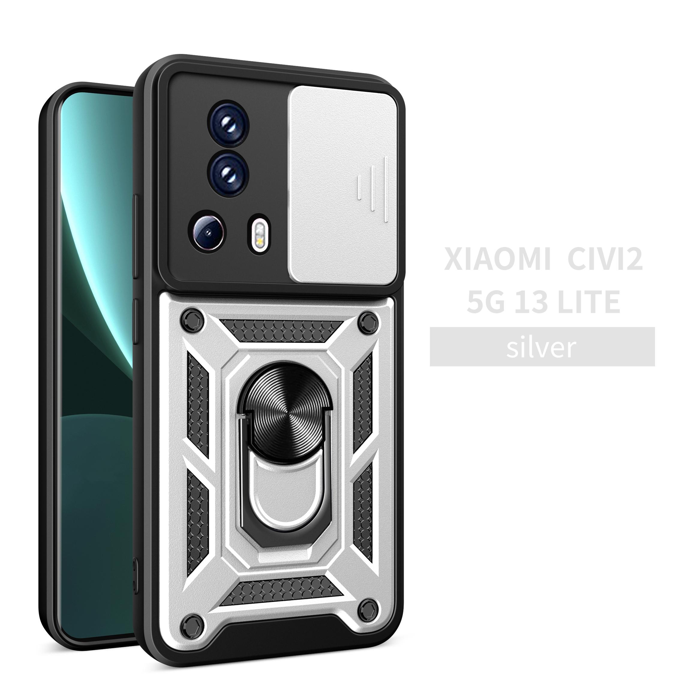 

For Xiaomi 13 Lite Case Xiaomi mi 13 Lite Cover mi 13 Lite Magnetic Ring Holder Armor Phone Case Slide Camera Protect Back Cover Xiaomi 13 Lite