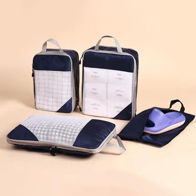 4-Piece Thickened Compressed Mesh Storage Bags - Large Capacity Shoe & Luggage Organizers,Multi-Functional for Travel & Home Use