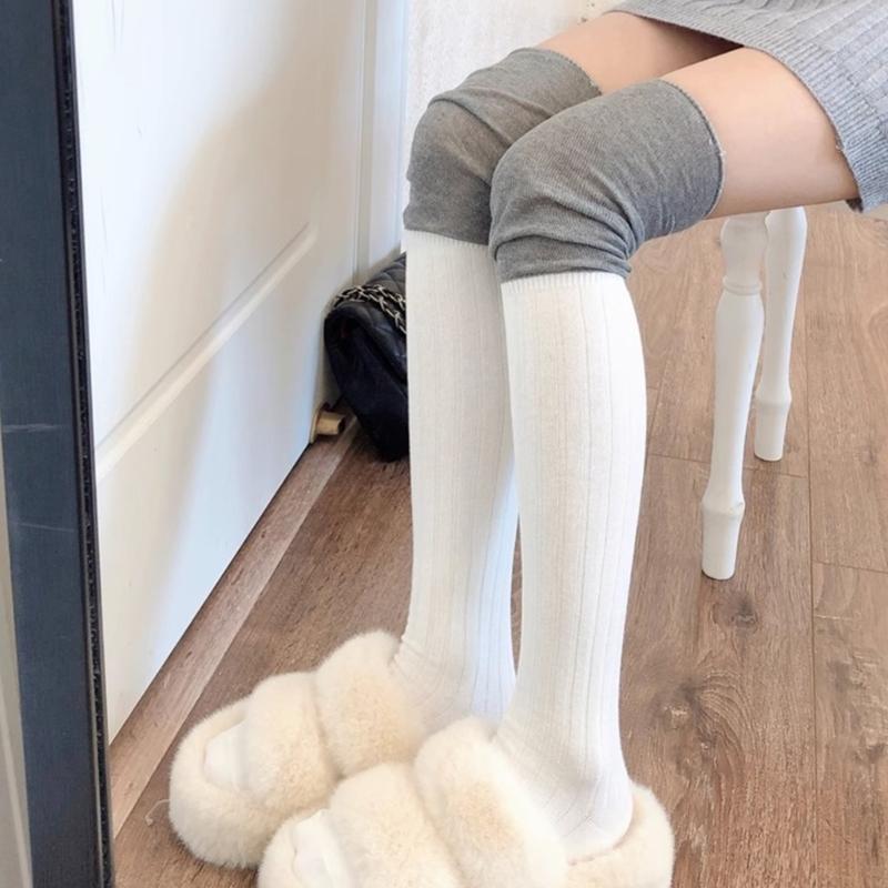 1 Pair Ruffle Thigh High Socks Tube Frilly Socks Long Tube Socks for Girl Over Knee Stockings Princess Style Dress Socks