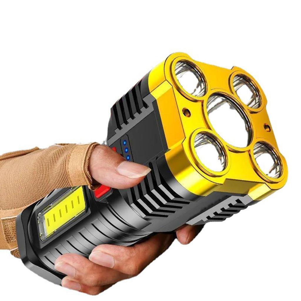 Portable LED Flashlight High Power Handheld Torch with Multiple Light Modes USB Rechargeable Durable Body for Outdoor Camping Hiking Work