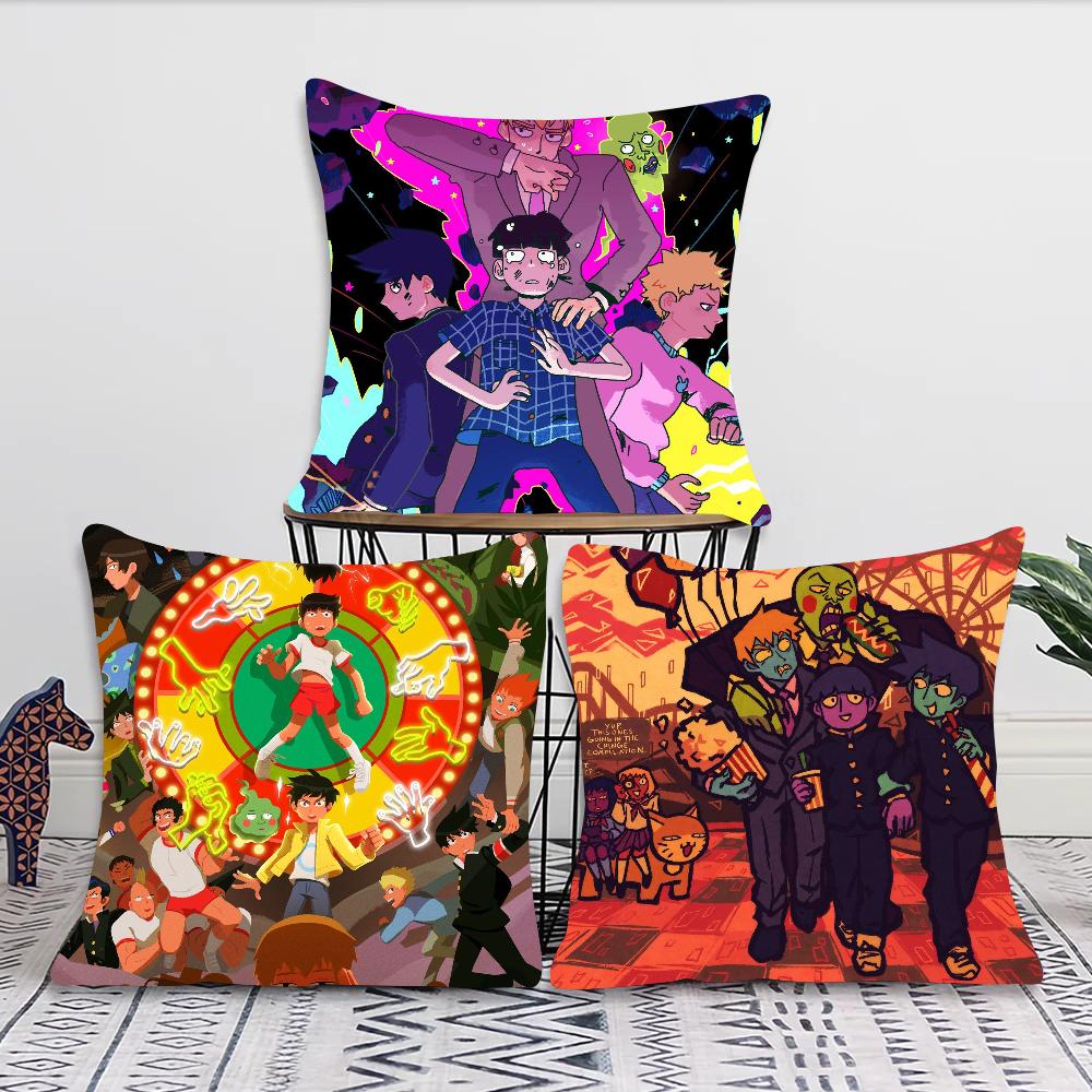 Anime Mob Psycho 100 Pillow Case Square Pillow Bedroom Sofa Leisure Comfort Cushion Car Living Room Home Decoration