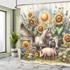 Highland Cattle Waterproof Shower Curtain, Punch-Free Polyester Curtain for Shower Room or Door Partition