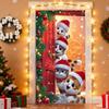 Housse de porte d'entrée de Noël Mignonne Réutilisable Imperméable Quatre Chats Bannière de porte de Noël Décor de fête Pour Intérieur Extérieur Bureau