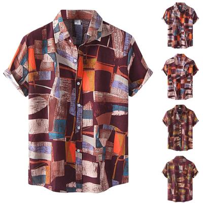 Camisa de manga corta para vacaciones en Hawaii con estampado informal a la moda para hombre