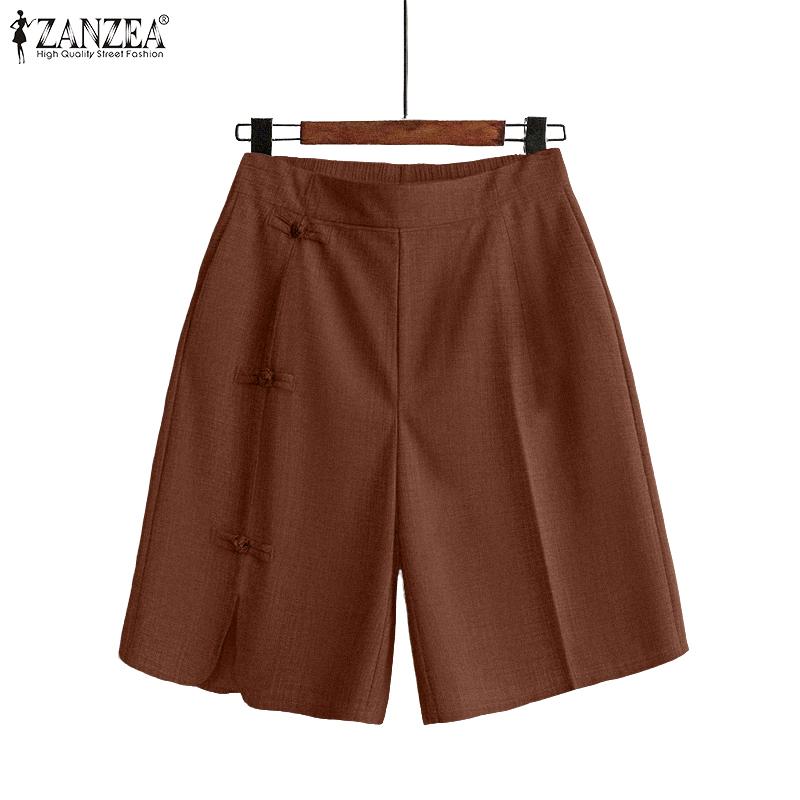 ZANZEA Women Summer Casual Solid Color Loose Short Pants