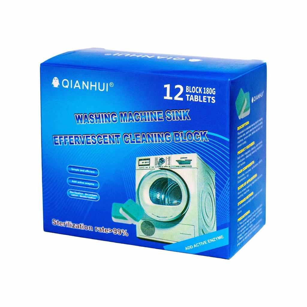 Tabletki musujące do czyszczenia pralek bębnowych – sterylizują, dezynfekują i usuwają plamy.