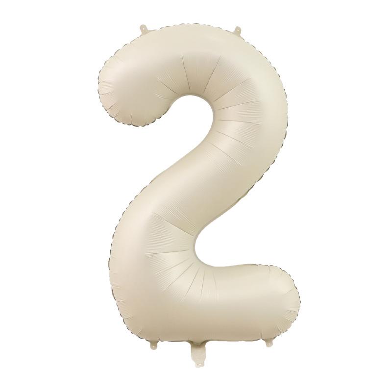 40 Inch Beige Cream Caramel Chocolate Color Retro Number Balloon 123456789 for Baby Shower Birthday Party Wedding Decoration