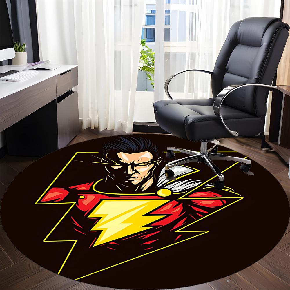 1pc Superhero Lightning Office Round Area Rug, Under Office Chairs Bedroom Living Room Home Decor, Room Deco, Available in Various Sizes