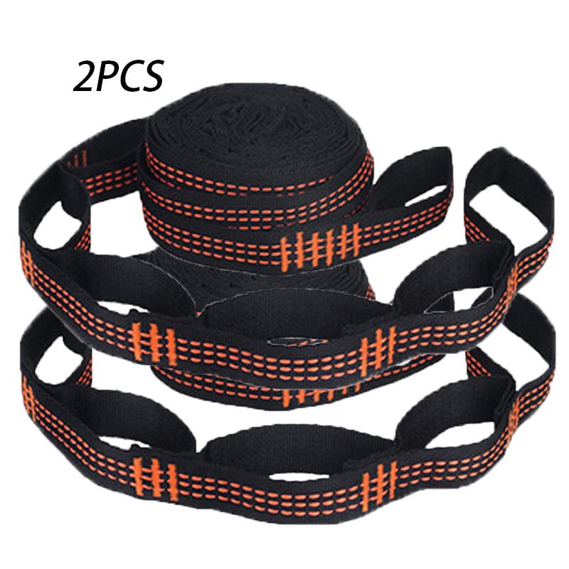 2PC Hammock Straps Special Reinforced Polyester Straps 5 Ring High Load-Bearing Barbed Black Outdoor Camping Hammock Straps
