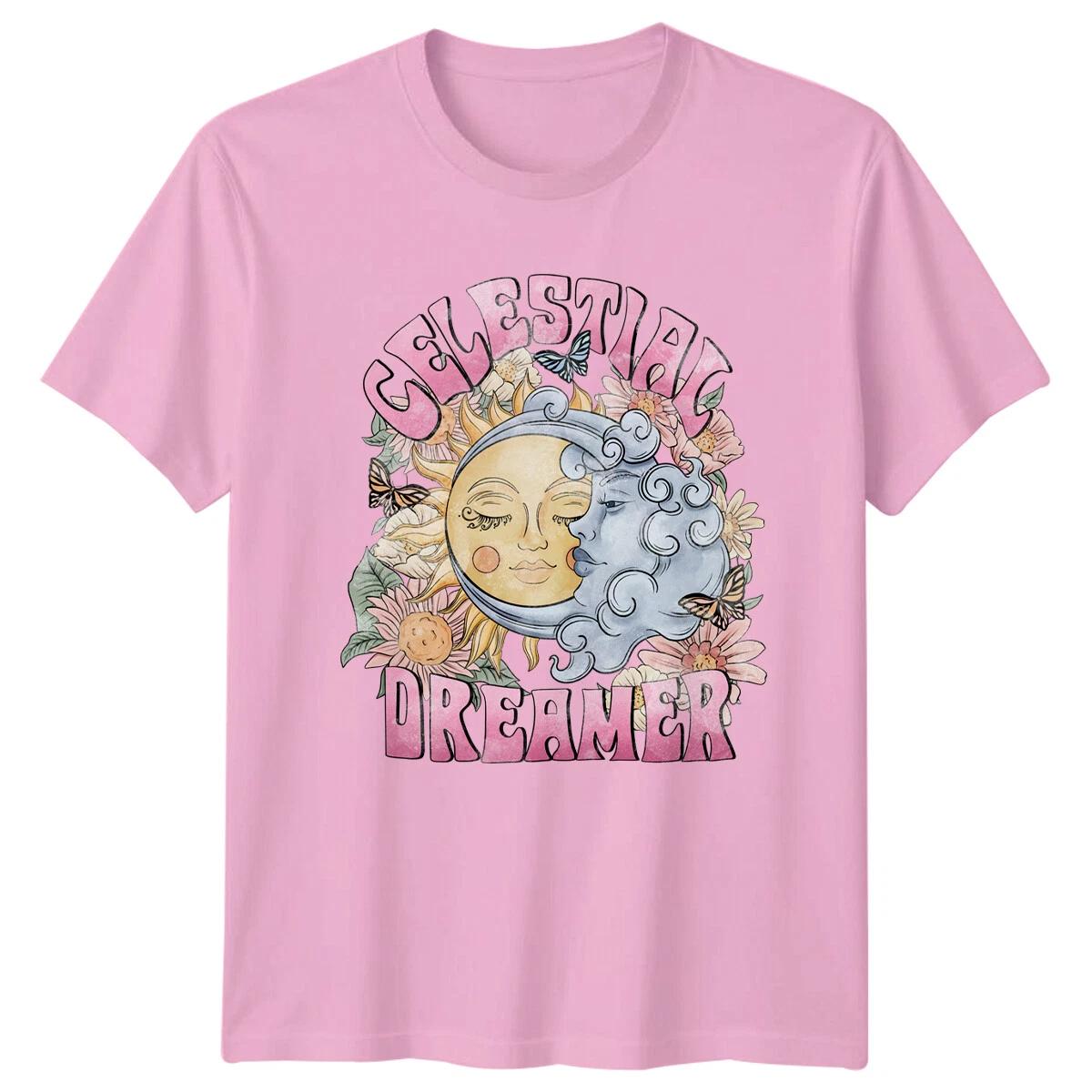 Celestial Dreamer Sun Moon T Shirt Magic Witchy Boho Style 2 M