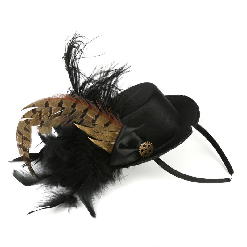 

Elegant Fascinator Top Hat Pillbox Hat for Women Cocktail Tea Party Headwear Exquisite French Fascinator for Halloween 1