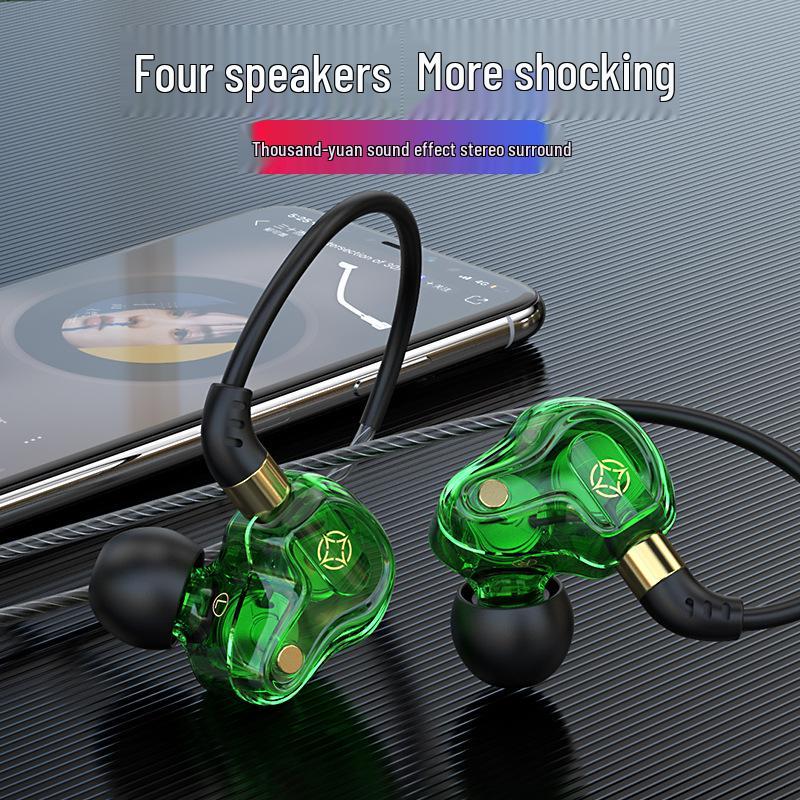 S61Type-C Quad-Core Dual Dynamic Wired Over-Ear Earphones with Digital Chip