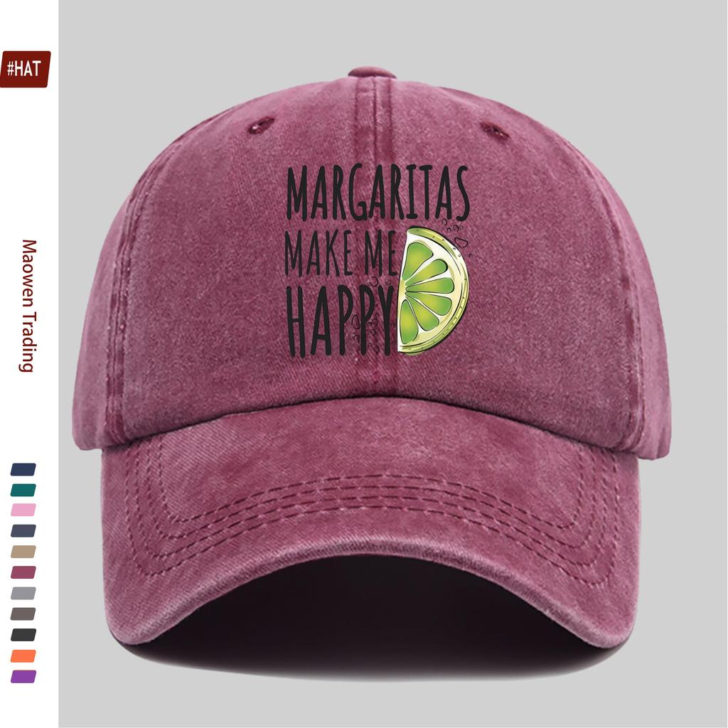 pc Lime Print Baseball Cap Spring Summer Suitable Sun Hat Comfortable And Lightweight Adjustable Strap Trucker Style Retro