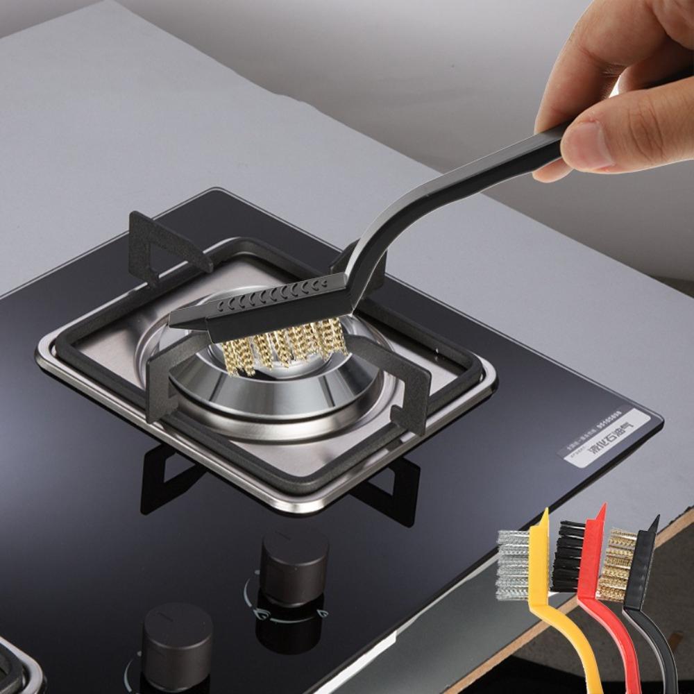 11Pcs Strong Decontamination Stove Rust Remover Hard Bristle Kitchen Cleaning Brush Kit  Household