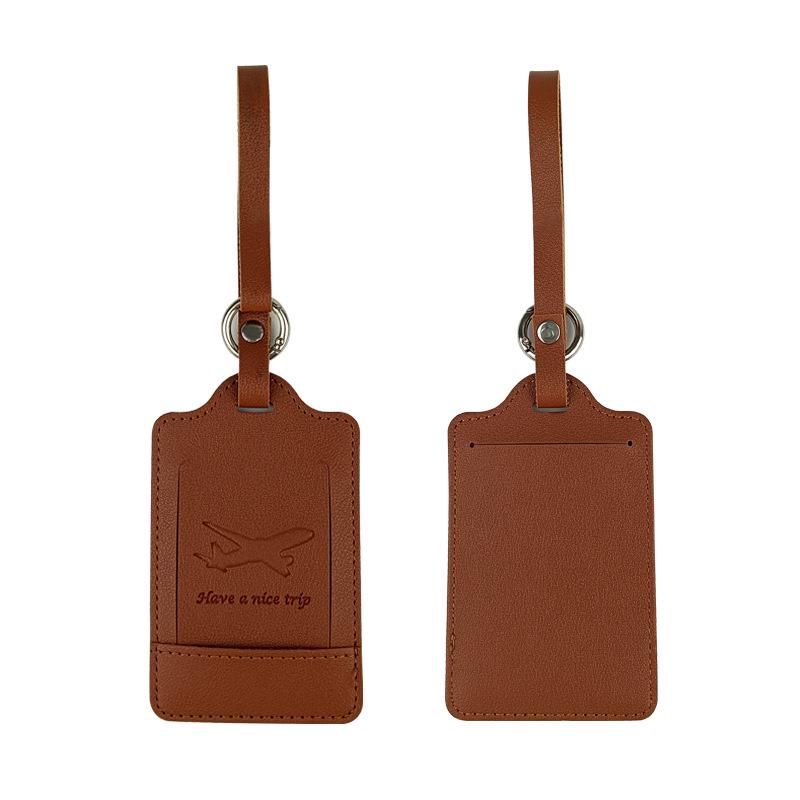 Customizable PU Leather Luggage Tag with Corporate Logo