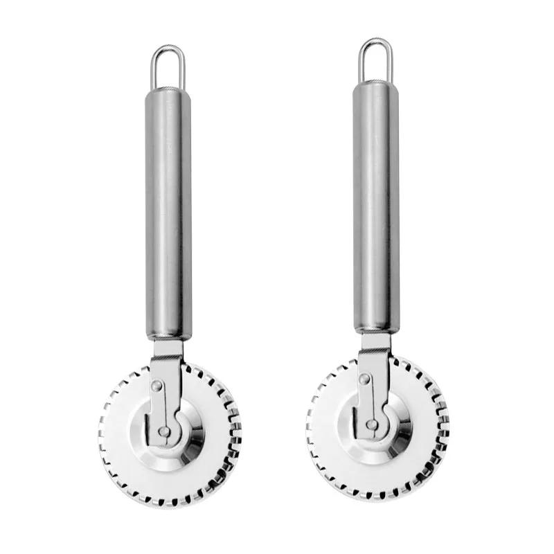 Stainless Steel Pastry Embossing Rolling Knife Double-sided Pie Filling Dumpling Rolling Lace Cutting Knife Edge Sealing Tools