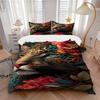 3pcs Leopard Floral Print Duvet Cover Set -Includes 1 Duvet Cover and 2 Pillowcases, No Quilt Core, All-Season Home Decor  Yy251111164