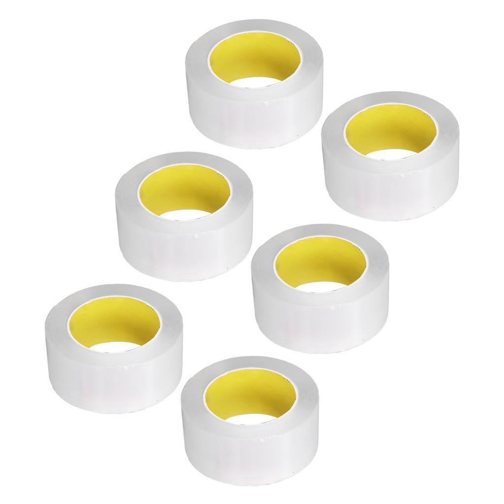 6 role de benzi dublu adezive, grosime 0,1 mm, lățime 50 mm, lungime 5 m, adeziv transparent pentru agățarea tablourilor