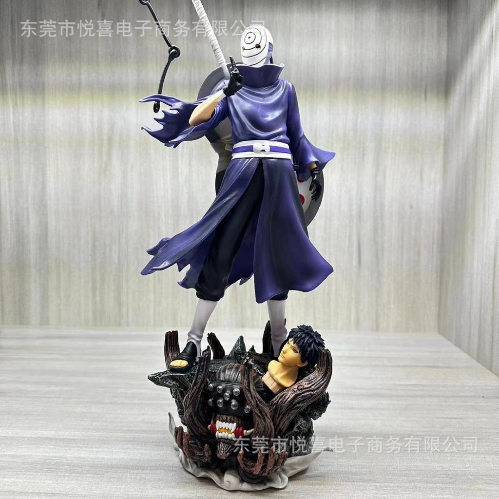 Popular New Product Naruto Figurine Standing Posture Giant Wave Uchiha Dual Head Anime Model Desktop Decoration Ornament Gift