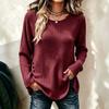 BFCCQB Women's Fashion Casual O-Neck Long Sleeve Autumn Winter  Blouses & Shirts