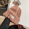 Coarse knitted wool hat student new women's autumn and winter versatile big head circumference loose warm face small cold hat